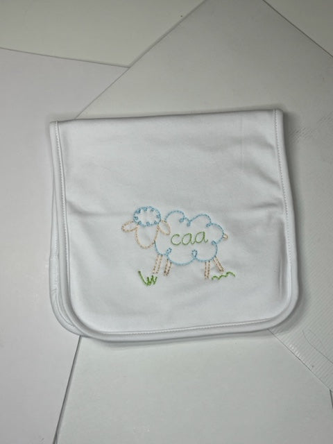 Boy's Little Lamb Burp Cloth